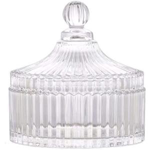 280ML/10Oz Candy Dishes Crystal Glass Candy Box with Lid Decorative Covered Food Storage Organization Sugar Bowl Cookie Jar Biscuit Jar Seasoning Jar for Home Kitchen(Clear)