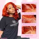 UVVUVV Ginger Orange Lace Front Wigs Human Hair 180 Density Body Wave Bob Wig Human Hair 13x4 HD Lace Front wig 350 Ginger Glueless Wigs Human Hair Transparent Lace Frontal wigs Pre Plucked 14 Inch