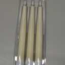 GenSwin Flameless Taper Candles with Remote Timer, Real Wax LED Flickering Candlesticks Battery Operated 3D Wick for Wedding, Party, Home(Ivory, 9.84", Set of 3)