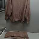 LILLUSORY Women 2 Piece Outfits Sweatsuit Oversized Knit Pullover Sweater Tops Wide Leg Pants Lounge Set (X-Large, Nutmeg)