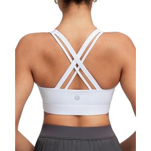 RUNNING GIRL High Impact Sports Bra for Women,Criss-Cross Back Top with Moulded Cups Womens Sports Bra High Support (White, S)