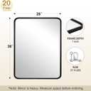 ANDY STAR 28x36 INCH Black Bathroom Mirror, Black Bathroom Vanity Mirrors for Wall, Rounded Rectangle Mirror for Bathroom, Tube Metal Frame, 1 Deep Wall Mounted Vertical/Horizontal