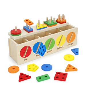 VOpitos Montessori Toys for Toddler 1+ Year Old, Wooden Color & Shape Sorting Matching Box, Early Learning Toys for 1218 Month, Age 1, 2, 3, Ideal Christmas, Birthday Gifts for Boy & Girl