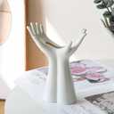 White Ceramic Hand Vase, Arm Bud Flower Vase Cute Unique Boho Minimalism Female Form Body Aesthetic Decorative Modern Nordic Style for Home Living Room Office Decor (Medium)