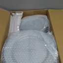 WDF 200PCS Blue Plastic Plates - Blue Glitter Plastic Plates - Heavy Duty Disposable Plates - Include 100 Dinner Plates 10" and 100 Dessert Plates 7" for Parties/Wedding/Graduation