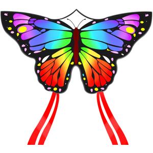 Butterfly Kites for Kids and Adults, Easy to Fly Large Single Line Kite for Boys and Girls - 55" x 28" Beach Kite for Beginners, 300ft String Handle Included