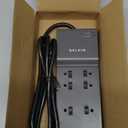 Belkin 8-Outlet Surge Protector w/ 8 AC Outlets & 8ft Long Flat Plug, UL-listed Heavy-Duty Extension Cord for Home, Office, Travel, Computer Desktop, Laptop, Phone Charger - 2,500 Joules of Protection