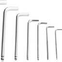 MAXPOWER 9PCS Long Arm Ball End Hex Key Wrench Set, Industrial Grade Allen Wrenches, Made with Heat-Treated CR-V Steel, Chrome Finish, Includes Hinged Case, SAE Size 1/16 Inch - 3/8 Inch