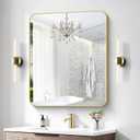 Gold Bathroom Mirror,30x36 inch Wall Mirror for Bathroom Wall Mounted,Round Rectangle Mirror for Bathroom Over Sink,Modern Frame for Home Decor Living Room,Bedroom Entryway,Horizontal/Vertical