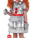 Morph Scary Clown Costume For Kids, Scary Clown Costume, Girls Halloween Costumes, Halloween Costumes For Kids (X-Large)