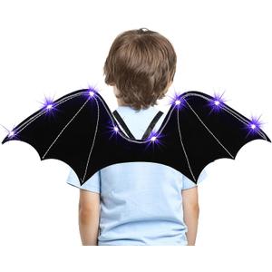 Lulu Home Bat Wings for Kids, Black Wings for Halloween Costume Vampire Witch Dress Up Role Play Props Party Decoration