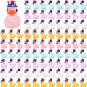 100 Pcs Veterans Day Mini Resin Ducks Patriotic Duck Figurines American Flag Tiny Ducks Figurines Bulk Patriots Decor for Micro Garden Landscape(Mixed Colors)