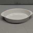 LEETOYI Porcelain Small Oval Au Gratin Pans, Baking Dish Set for 1 or 2 person servings, Bakeware with Double Handle for Kitchen and Home, Set of 2 (White)