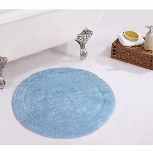 Home Weavers Waterford Collection 100% Cotton Tufted Bath Rug, Extra Soft and Absorbent Bath Rugs, Non-Slip Plush Bath Carpet, Machine Wash Dry, Bath Rugs for Bathroom Floor, 22" Round, Blue
