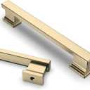 Asidrama 10 Pack 5 Inch(128mm) Brushed Brass Kitchen Cabinet Handles, Cabinet Pulls Kitchen Cabinet Hardware for Cupboard Drawer Pulls (5" Hole Center)