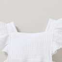 YOUNGER TREE Toddler Baby Girl Ruffled Sleeveless Romper Casual Summer Jumpsuit Cotton Linen Clothes (White) 3-6 months