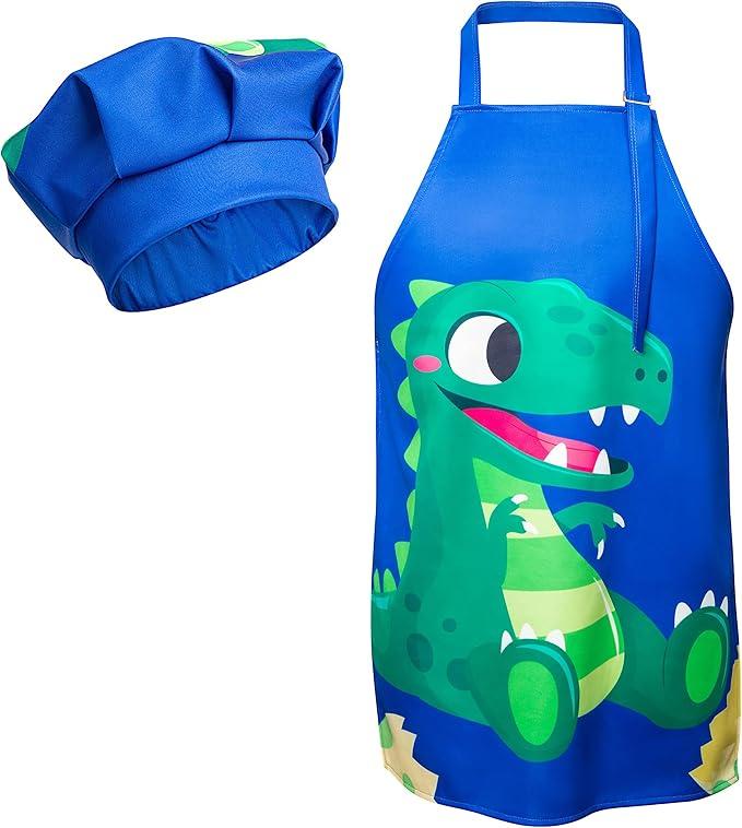 RH-2P Apron Hat Set (Dinosaur Blue and Green)