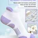 Heyoboy Womens Athletic Running Cotton Socks, Thick Cushioned Anti-blister Wicking Ankle Socks 5 Pairs (M)
