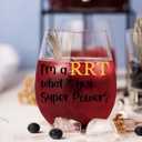 AGMDESIGN I'm A RRT What's Your SuperPower Wine Glass, Funny Respiratory Therapist Gifts for Women Men Nurses Doctors, RRT Thank You Present, Graduation Gifts for Respiratory Tech Colleagues Students, 15oz