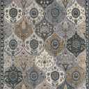 Lahome Moroccan Machine Washable Area Rugs, 4x6 Rug for Living Room Bedroom, Soft Non-Slip Rug Vintage Trellis Ultra-Thin Throw Carpet for Dining Room Office Elise, Grey