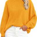PRETTYGARDEN Fall Sweaters for Women 2026 Fashion Long Sleeve Casual Ribbed Knit Winter Clothes Pullover Jumper Tops (Yellow, L)