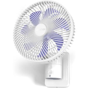 Airbition 8'' Small Wall Mount Fan with Remote Control, 90Oscillating, 4 Speeds, Timer, Included 120 Adjustable Tilt, High Velocity, 70Inch Cord, for RV Bedroom Home Office Garage (Purple)