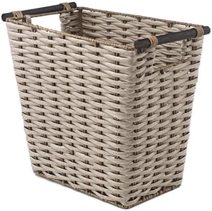 Whitmor Waste Basket with Wood Handles