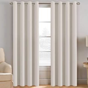 H.VERSAILTEX Light Blocking Curtain for Living Room Thermal Insulated Window Treatment Panel/Drape for Dining Room, Elegant Soft Curtain for Bedroom Grommet Top One Panel (Ivory - 52x96 Inches)
