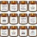12-Pack Birthday Scented Candles, 3.05 oz Each, Natural Soy Wax, Long-Lasting Romantic Fragrance, Funny Happy Birthday Gift Set, Unique Gifts for Women Men, Gift-Ready
