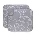 Ubbi Microfiber Dish Drying Mat, Baby Bottle Drying Mat, Kitchen Counter Dish Mat, Pack of 2 (Gray)