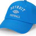 Football Fan Hat,Embroidered Adjustable Football Cap for Men, Women,Cotton Trucker Cap,Game Day Gift (Blue, L)