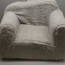 Kids Snuggly-Soft Sherpa Chair, Cuddly Toddler Foam Chair for Boys and Girls, Light Grey