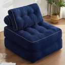 Folding Chair Bed, Futon Sofa Bed, Floor Couch for Adults Chair for Living Room, Lounge Sofa, Convertible Sofa Bed, Small Couches for Small Spaces, Blue (35.4 inch)