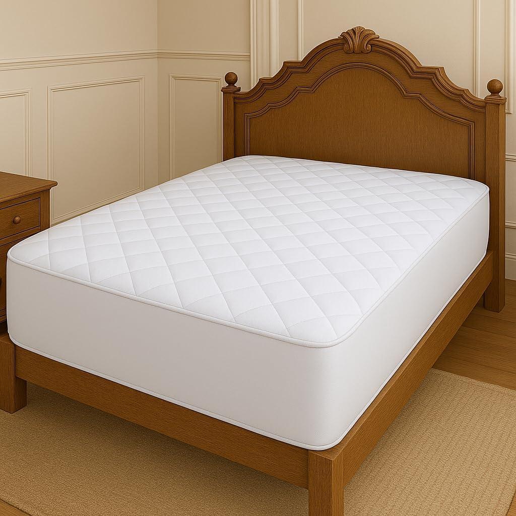 CHERIMOR Twin Mattress Pad, Deep Pocket Quilted Premium Mattress Protector, Anti-Shift Design, Extra Elastic Strap, Soft Breathable & Noiseless Mattress Cover, Fit up to 22" (39x75 Inches, White)