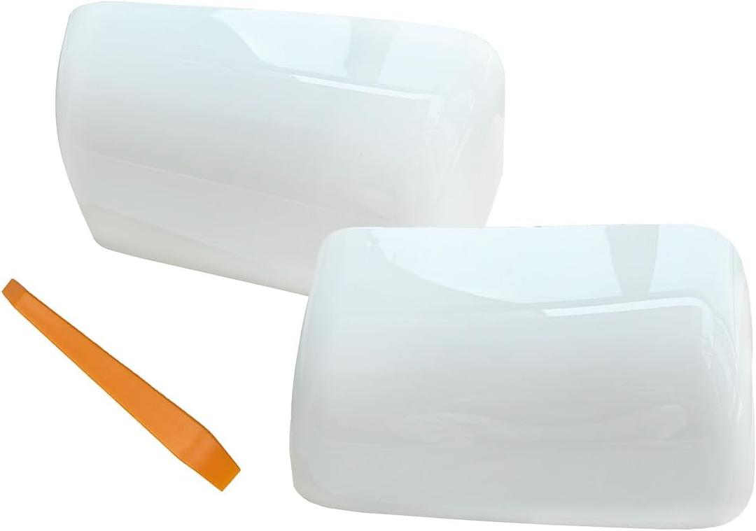Mirror Cover Cap Compatible with 2008-2016 Ford F250 F350 Super Duty Towing Mirror White