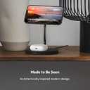 Belkin MagSafe 2-in-1 Wireless Charging Stand for Apple iPhone 17, iPhone 16, iPhone 15, iPhone 14 Series & AirPods - MagSafe Fast Charging Station for Multiple Devices - Black (Certified Refurbished)