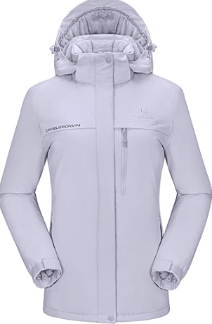 CAMEL CROWN Women’s Mountain Snow Waterproof Ski Jacket Detachable Hood Windproof Fleece Parka Rain Jackt Winter Coat
XXL