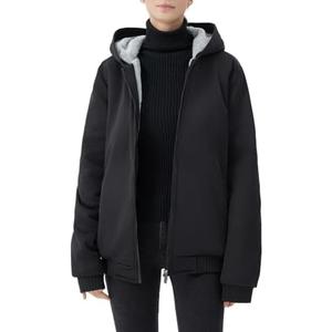 JiangWu Womens Fashion Fleece Sherpa Lined Hooded Coat Winter Thicken Warm Jacket Large