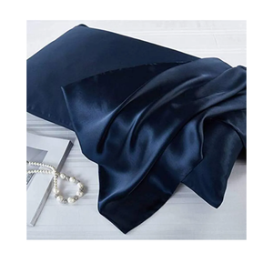 Luxbedding Satin Pillowcase Pillow Cases Standard Size, Cooling Satin Pillowcase for Hair and Skin, Silk Pillowcase 2 Pack - Navy Blue Pillow Case