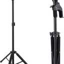 Folding Guitar Stand, Auto-Lock Bass Guitar Stand, Portable Electric Guitar Stand,Adjustable Heights Bass Stand for Stage, Travel, Studio