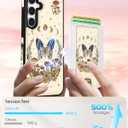 Shorogyt for Samsung Galaxy S25 Cute Kawaii Leather Phone Case - Compatible with Magsafe Wallet Magnetic Credit Card Holder Fashion Butterfly Design Phone Cover for Women Girls, Fits 7 Cards