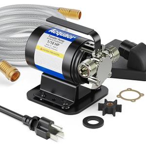Acquaer Portable Electric Utility Water Transfer Pump 1/10 HP with Suction Hose Kit, Low Suction Water Removal for Water Beds, Pools, Rain Barrel, Aquariums, RV