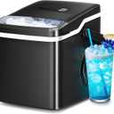 Antarctic Star Ice Maker Countertop with Auto-Cleaning, 26Lbs/24Hrs, 9 Cubes in 6 Mins, One-Click Button, 2 Sizes of Bullet Ice, Energy Saving Ice Machine, for Kitchen, Office, Dorm, Black
