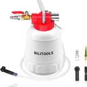 BILITOOLS 1L Brake Bleeder Vacuum Pump Kit Air Compressor, Universal One Person Pneumatic Brake System Clutch Fluid Bleeding Extractor Tool with Adapters