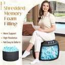 Round Ottoman Foot Rest Pouf for Living Room Couch - Soft Plush Hassock
