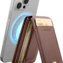 2 x SURITCH for MagSafe Wallet with Stand, NFC-Supported Card Holder with RFID Blocking, Tri-fold Magnetic Wallet with Adjustable Stand Selfie Stick for iPhone 17/16/15/14/13/12 Series, Brown