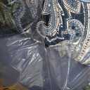Navy Paisley Quilt Set Queen Size, Boho Bedspread Coverlet 3 Pieces Soft Lightweight Quilted Bedding Set, Microfiber Navy Blue Paisley Floral Pattern Bedding for All Season, 105"x88"