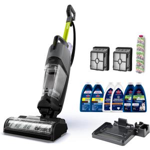 Bissell CrossWave HydroSteam Deluxe Steam Mop, 3-in-1 Wet Dry Vacuum Mop with Steam Function, Hard Floor Cleaner Machine with Sanitize Formula, Green, 3515G