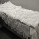 Organza Ruffle Mesh Fabric 54" Wide Sold by The Yard (White)