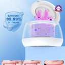 KUNPHY Ultrasonic Retainer Cleaner Machine, 48kHz Dental Cleaning Pod for Braces, Night Guard, Mouthguard, Toothbrush, Denture, Jewelry White